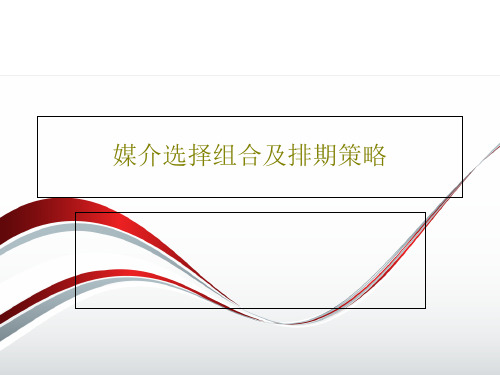 媒介选择组合及排期策略共119页PPT