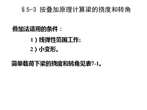 迭加法求梁的位移和转角(材料力学)