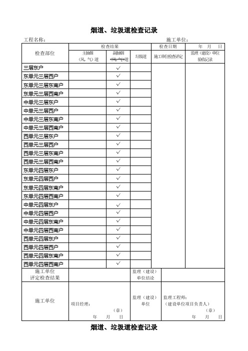 烟道检查记录