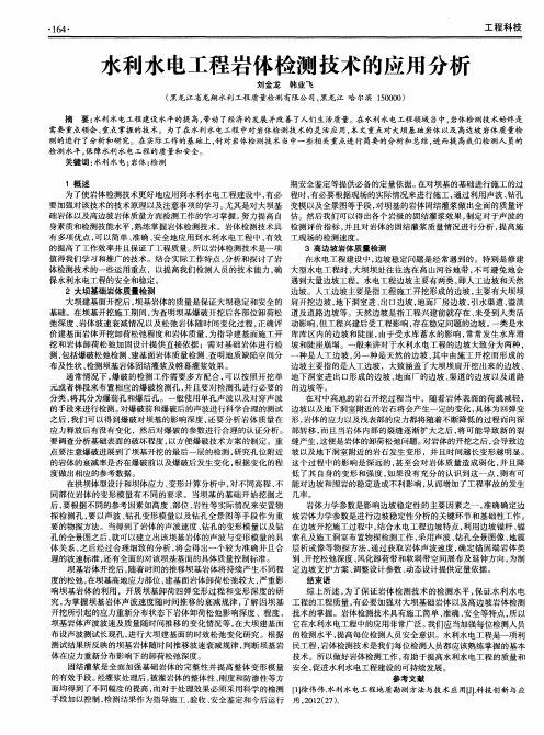 水利水电工程岩体检测技术的应用分析