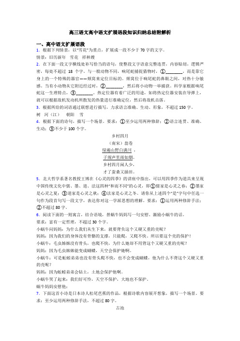 高三语文高中语文扩展语段知识归纳总结附解析