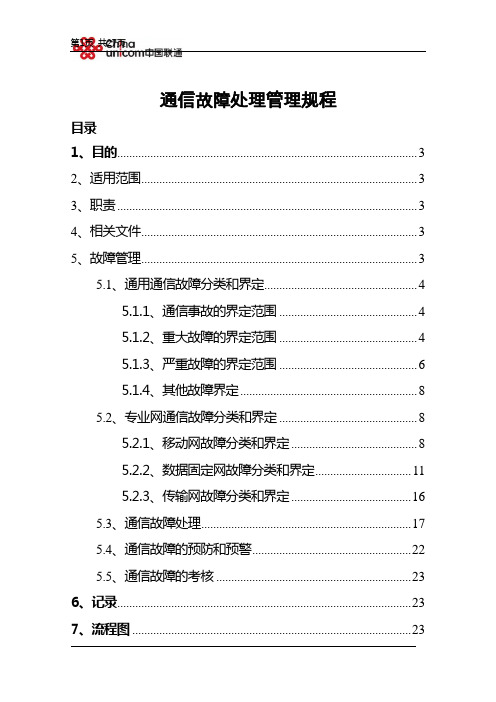 通信故障处理管理规程