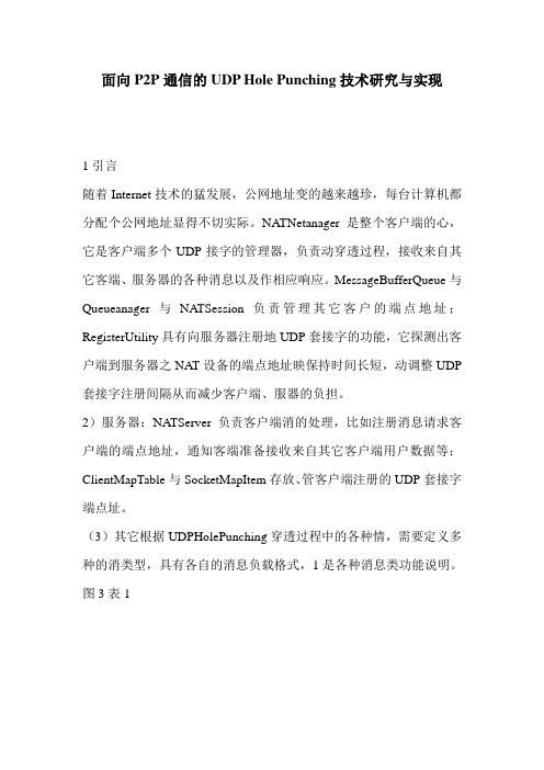 面向P2P通信的UDP Hole Punching技术研究与实现