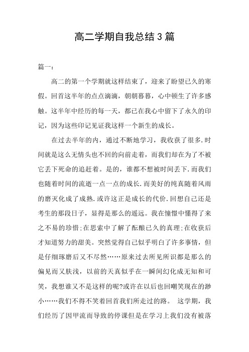 高二学期自我总结3篇