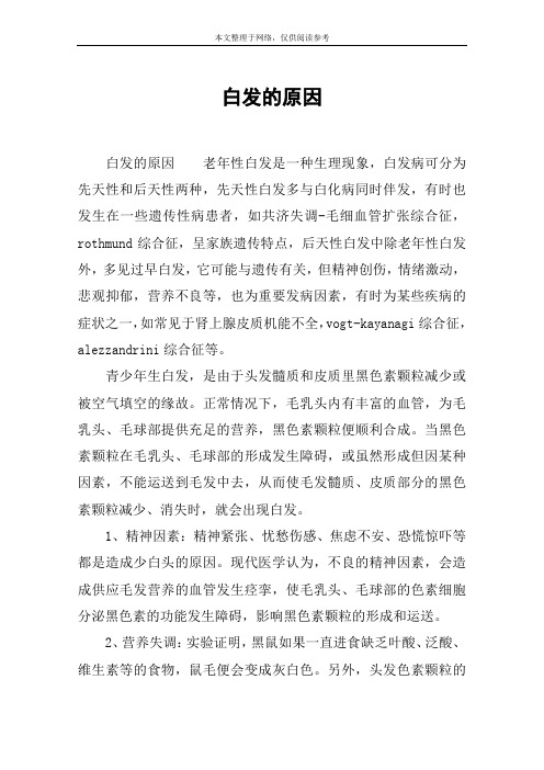 白发的原因