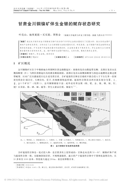 甘肃金川铜镍矿伴生金银的赋存状态研究_叶亮山