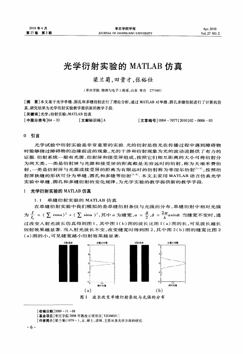 光学衍射实验的MATLAB仿真