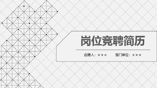 分公司经理岗位竞聘PPT