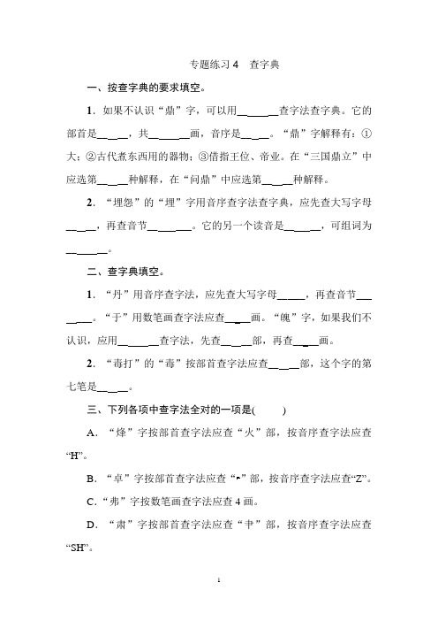 2019小升初专题总复习 专题4 查字典 全国通用(PDF 含答案)