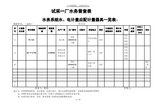 水务普查表