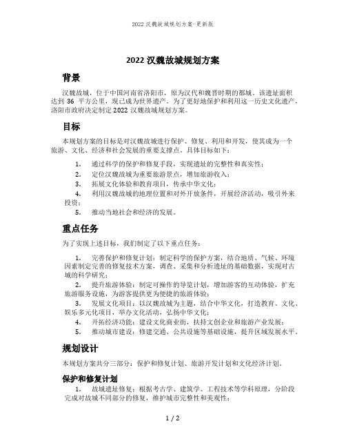 2022汉魏故城规划方案-更新版