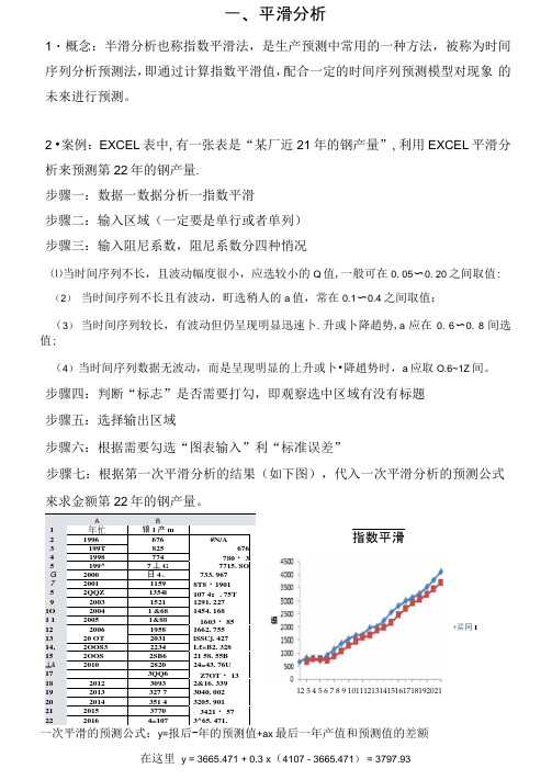 EXCEL中数据分析-平滑分析案例