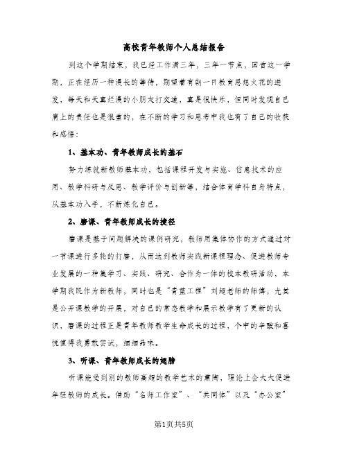 高校青年教师个人总结报告（2篇）