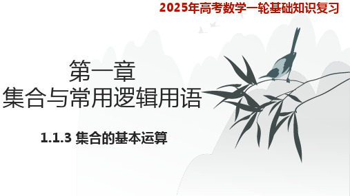 集合的基本运算 2025年高考数学知识点题型及考项复习