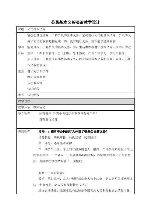 《公民基本义务》精品教案(2)