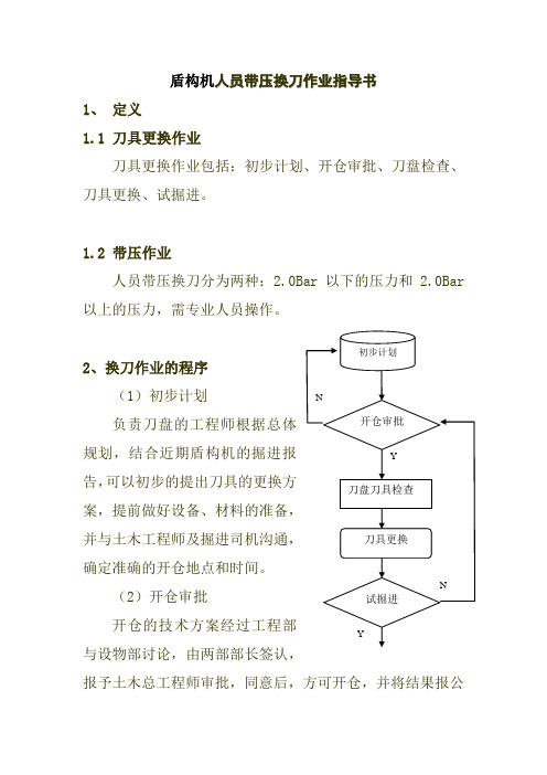 盾构机人员带压换刀作业指导书