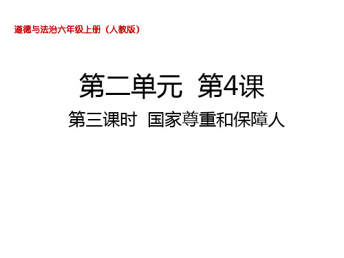 人教部编版 六年级上册道德与法治第四课第三课时国家尊重和保障人权