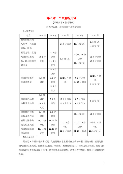 浙江专版2018高考数学一轮复习第8章平面解析几何第1节直线的倾斜角与斜率直线的方程