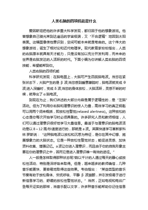 人类右脑的四项机能是什么