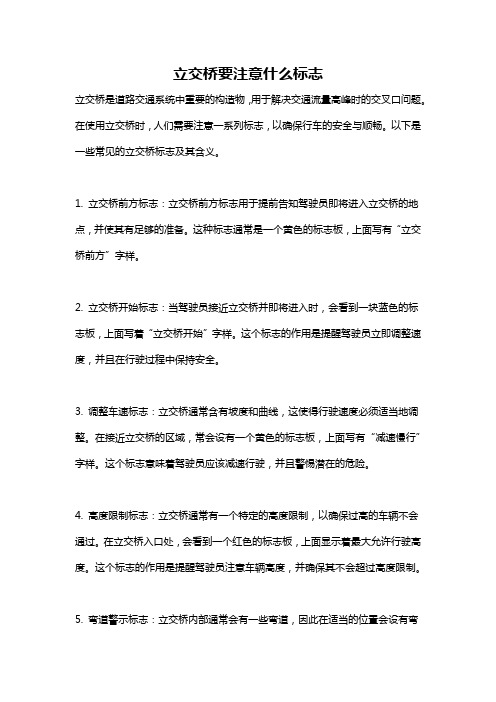 立交桥要注意什么标志