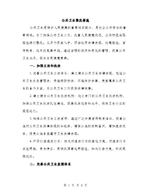 公共卫生整改措施（2篇）