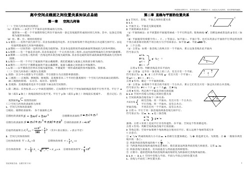 空间点线面之间位置关系知识点总结(新)