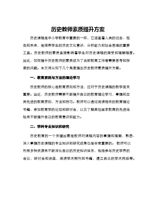 历史教师素质提升方案