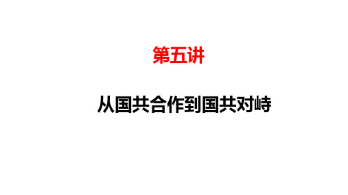 中考一轮复习课件主题5：从国共合作到国共对峙 (共22张PPT)