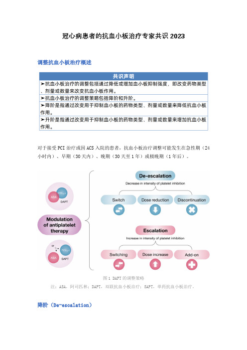 冠心病患者的抗血小板治疗专家共识2023