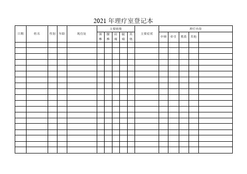 医院理疗室登记表实用文档