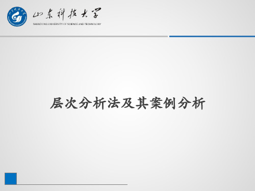 层次分析法及其案例分析