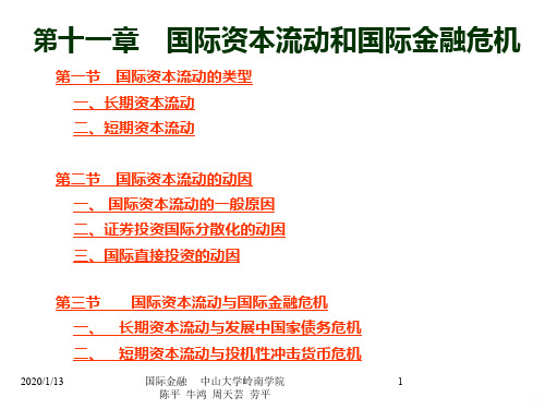 国际资本流动和国际金融危机PPT课件