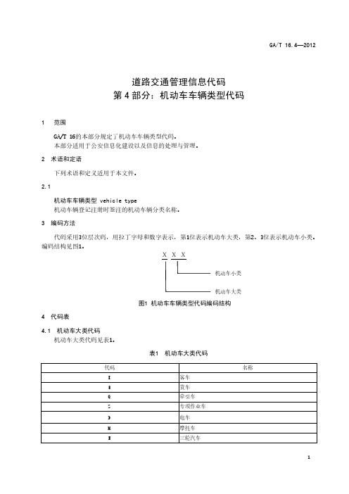 GAT 机动车车辆类型代码