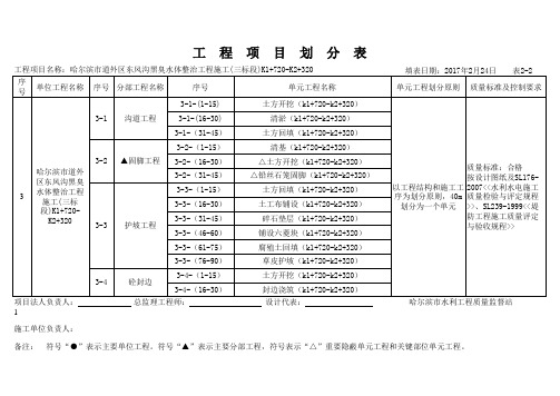 水利工程新项目划分范例