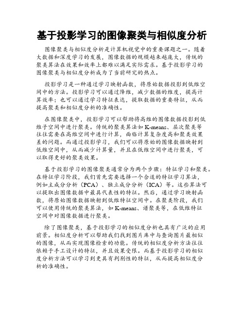 基于投影学习的图像聚类与相似度分析