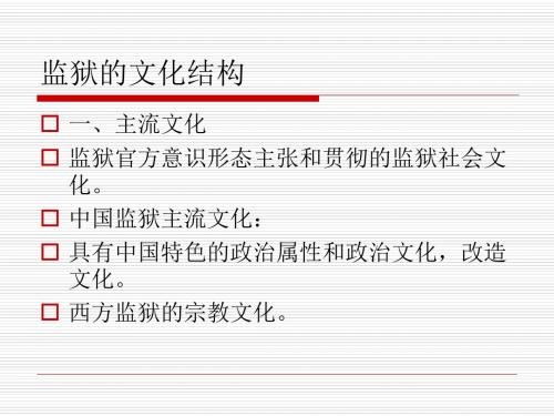 六 监狱的文化结构(一).