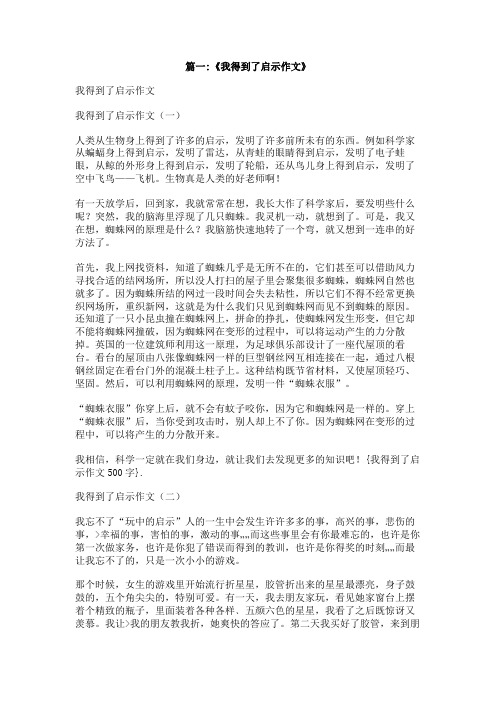 我得到了启示作文500字