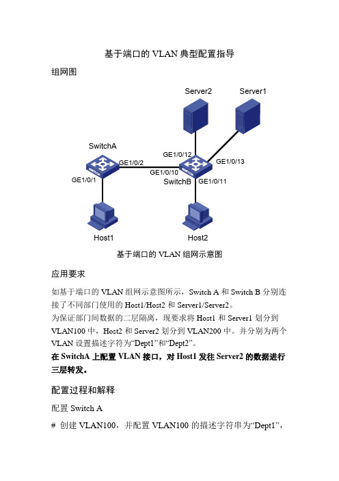 基于端口的VLAN典型配置(三层转发)