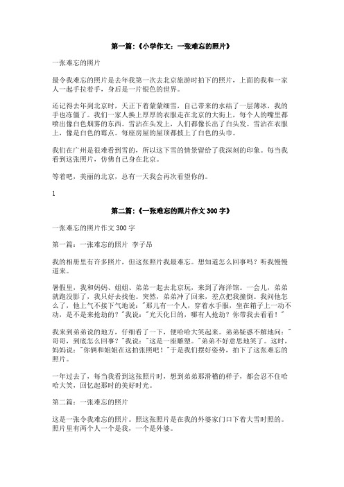 一张难忘的照片作文400字