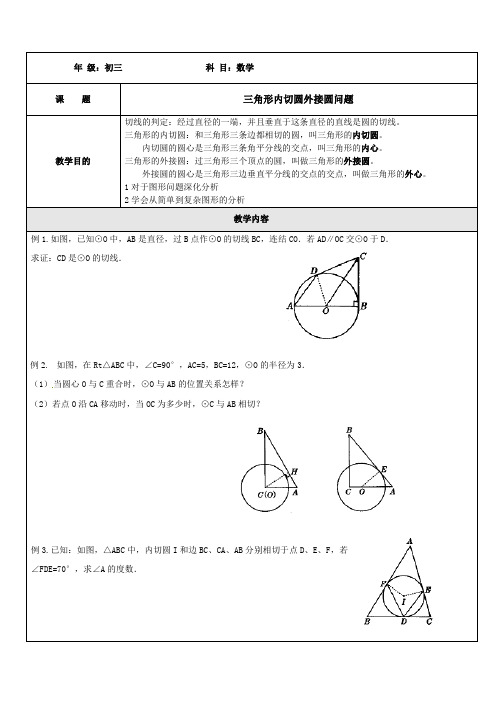 三角形内切圆