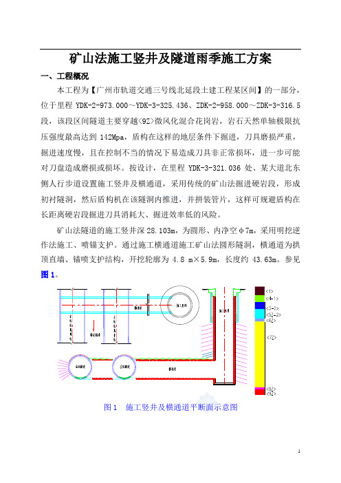 矿山法施工竖井及隧道雨季施工方案