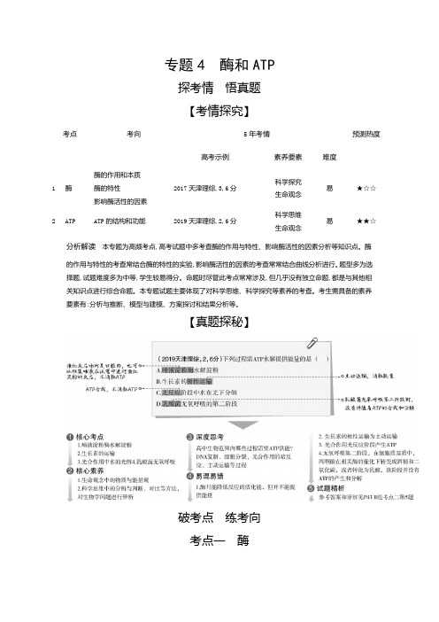 2021年北京新高考生物复习练习讲义：专题4 酶和ATP