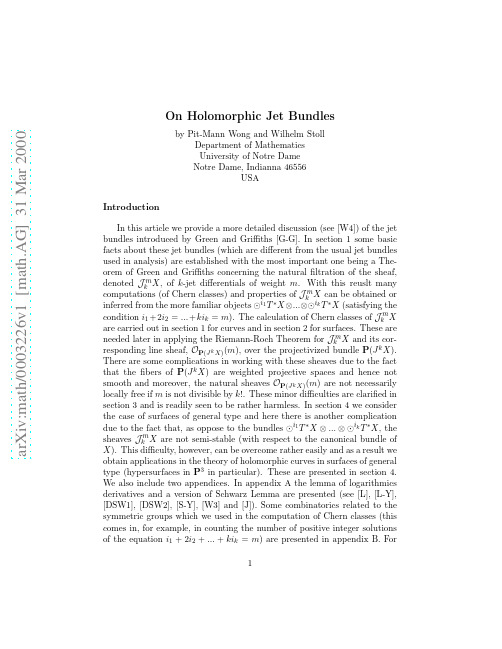 Holomorphic Jet Bundles