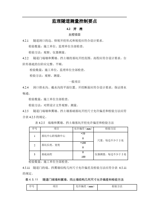 监理隧道测量控制要点