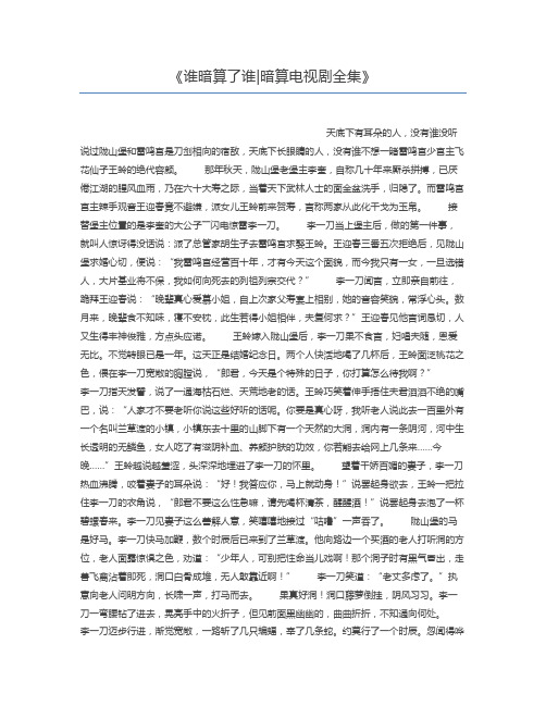 谁暗算了谁暗算电视剧全集