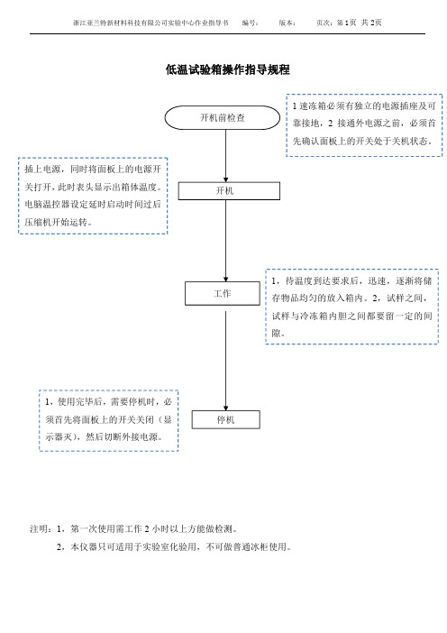 低温试验箱操作指导规程