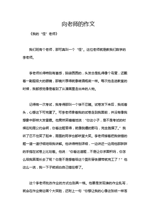 向老师的作文