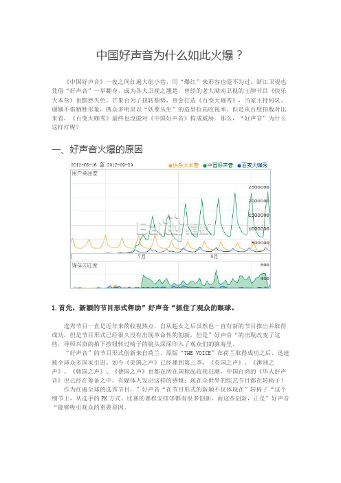 中国好声音为什么如此火爆？