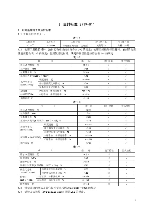 油封标准