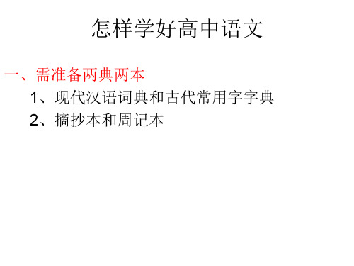 怎样学好高中语文精品PPT课件